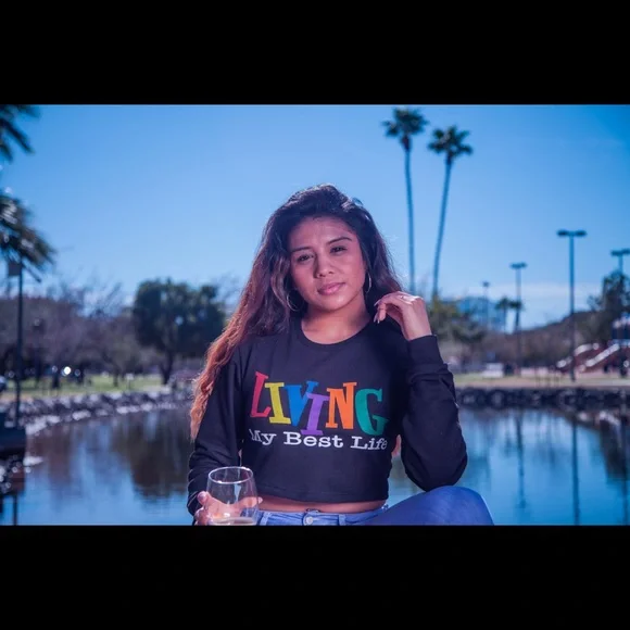 COPY - “Living My Best Life” Crop Top - Picture 6 of 8